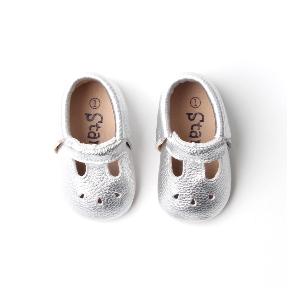 Baby Mary Janes Silver baby moccasins Baby Shoes Toddler Girl Silver Shoes